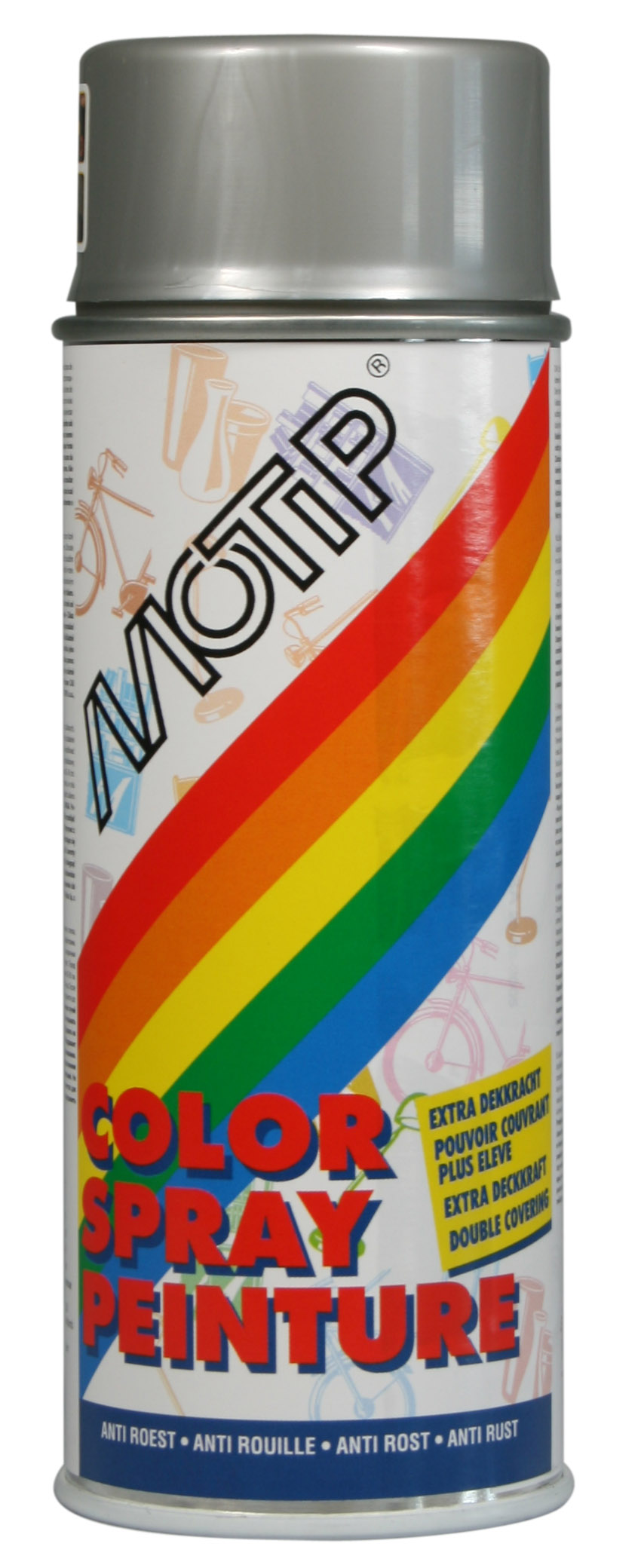 MOTIP COLOURSPRAY HOOGGLANS RAL 9007 GRIJS ALUMINIUM METALLIC