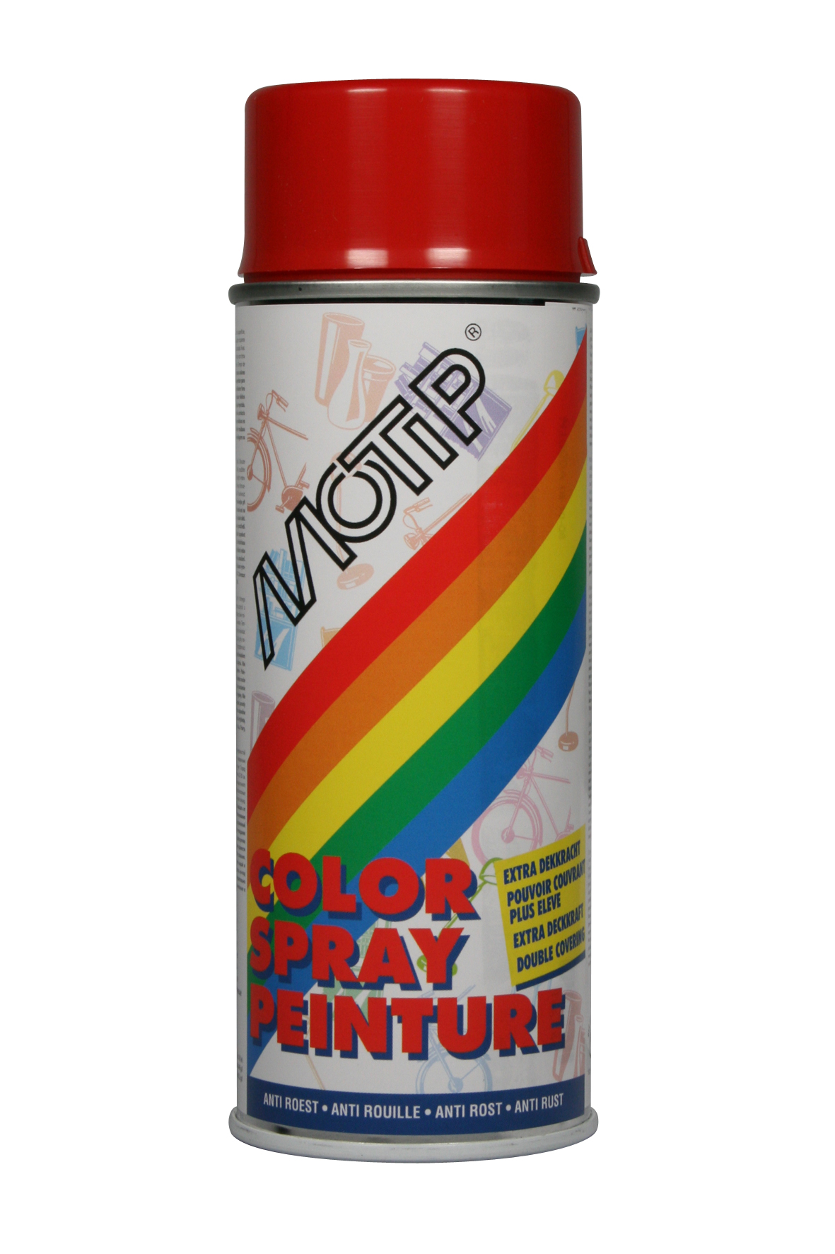 MOTIP COLOURSPRAY ZIJDEGLANS RAL 3000 VUURROOD