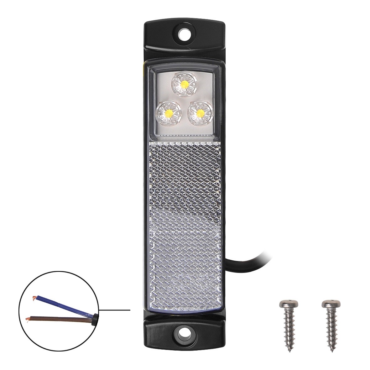 MARKERINGSLAMP 12/24V WIT 126X30MM LED (1ST) 2