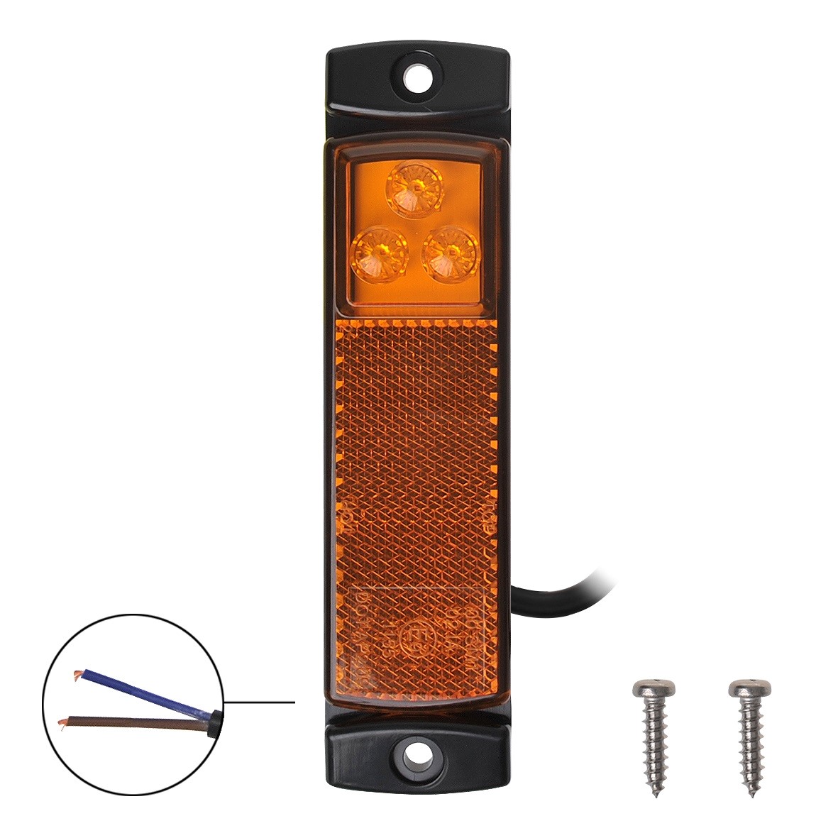ZIJMARKERINGSLAMP 12/24V ORANJE 126X30MM LED (1ST) 2