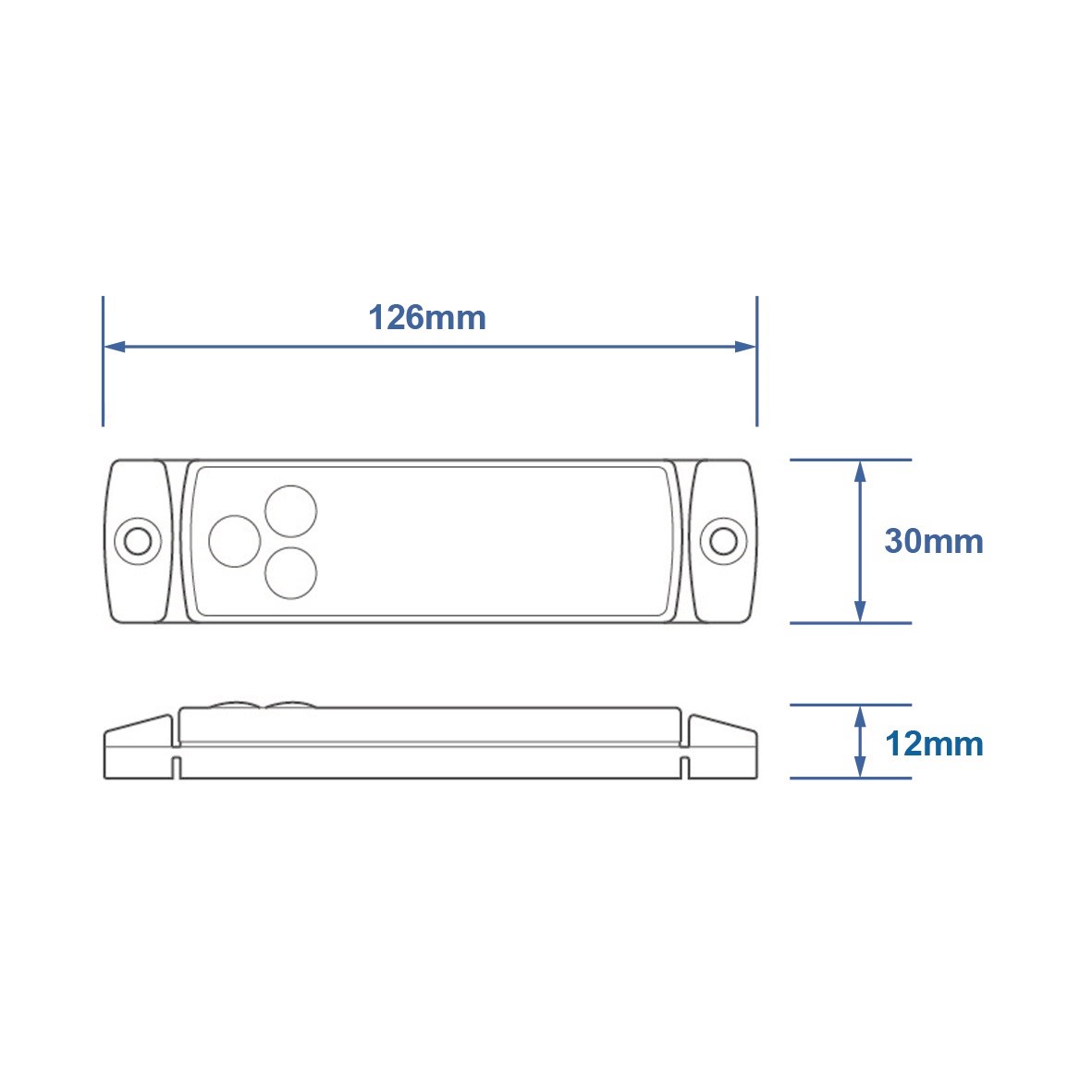 ZIJMARKERINGSLAMP 12/24V ORANJE 126X30MM LED (1ST) 4