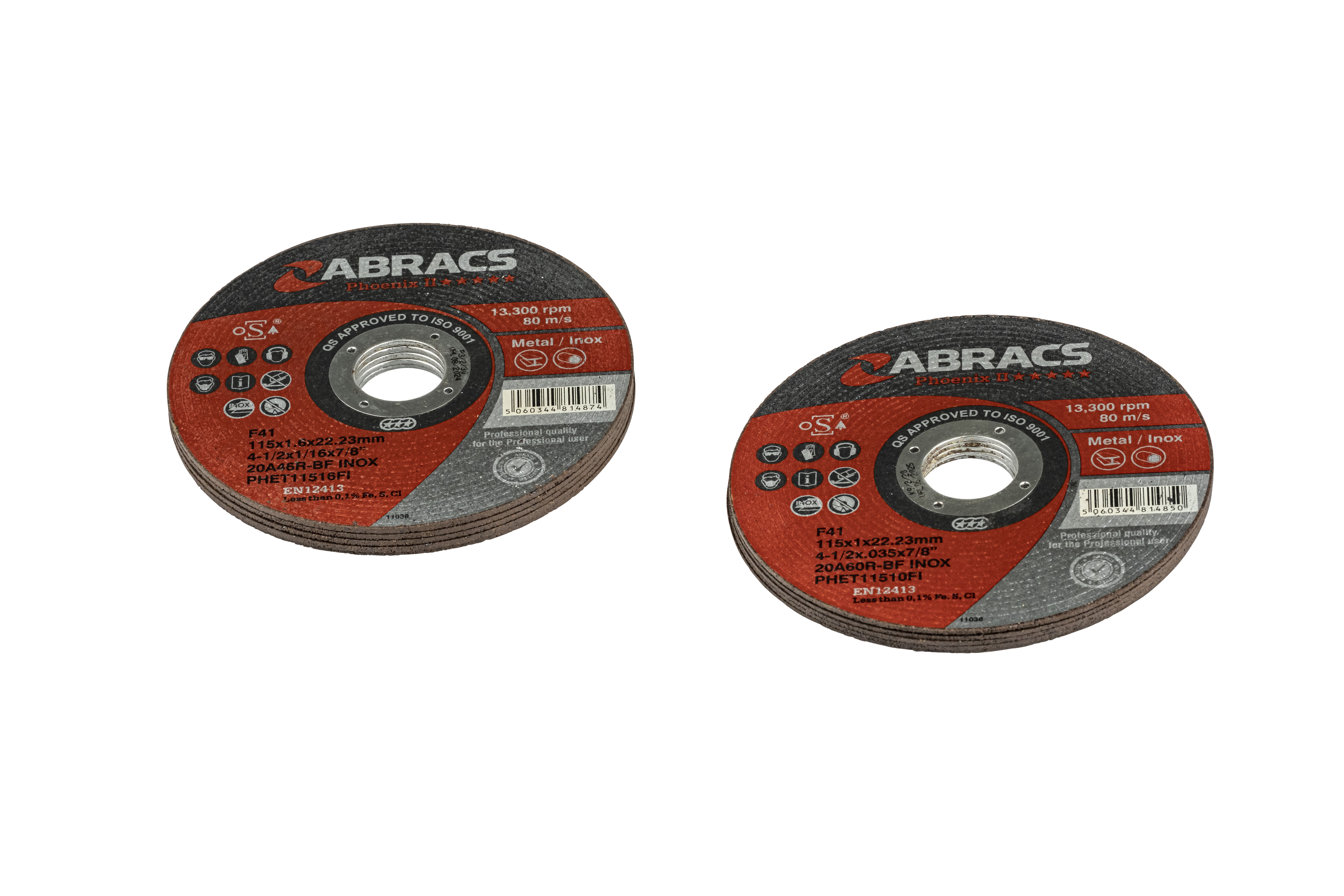 BUNDELACTIE ABRACS DOORSLIJPSCHIJVEN 115MM⌀ 1,0 & 1,6MM (100-DELIG)